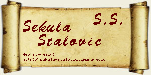 Sekula Stalović vizit kartica